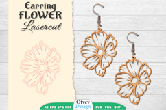 Flowers Earring Laser Cut Product Image 1