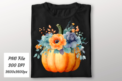 Watercolor Boho Fall Pumpkin Png | Fall Png Product Image 2