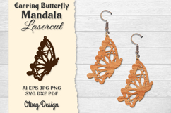 Earring Butterfly Mandala Lasercut BUNDLES Product Image 3