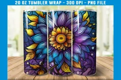 Stained Glass Sunflower Tumbler Wrap | Sunflower Tumbler Product Image 2