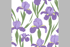 Iris Flower Digital Paper Pattern | Seamless Pattern Product Image 2