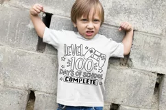 100 days of school coloring shirt SVG, Level 100 complete Product Image 3