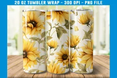 Sunflower Tumbler Wrap, Fall tumbler Wrap, 20 oz tumbler Product Image 2