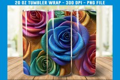 3D Rainbow Rose Tumbler Wrap | 3D Rose Tumbler | 3D Roses Product Image 2