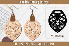 Mandala Earring Lasercut Product Image 1