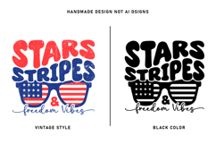 Stars Stripes Freedom Vibes SVG | 4th Of July SVG Cutfile Product Image 2