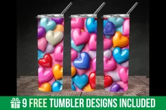 3d Puff Heart Tumbler Wrap, 3d puff tumbler wrap Product Image 2