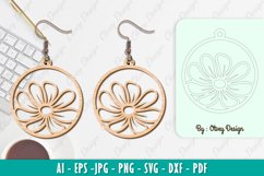 Flowers Earrings Laser Cut Product Image 1