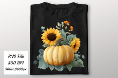 Watercolor Fall Pumpkin Sunflower Png | Fall Png Product Image 2