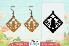 Earring Rabbit Lasercut | Happy Easter Lasercut BUNDLES 12 Product Image 3
