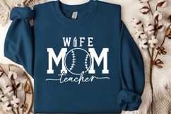 Wife Mom Baseball Teacher SVG, Back To School SVG Product Image 2