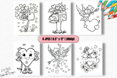 Whimsical Valentine Coloring Pages Product Image 1