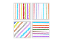 Watercolor Colorful Stripes Digital Paper Patterns Product Image 2