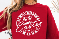 Bunny Kisses &amp; Easter Wishes Quote | Easter T-Shirt Design Product Image 3