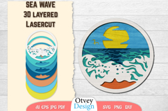 Sea Wave Ocean 3D Layered Lasercut BUNDLES Product Image 3