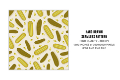 Pickle Seamless Pattern | Cucumber Pattern | Digital Paper Product Image 2