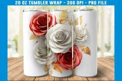 3D Rose Tumbler Wrap, 3D Flowers Tumbler Wrap, 3D Roses Product Image 2