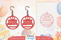 Earrings Valentine Lasercut, Earring Birthday Lasercut Product Image 3