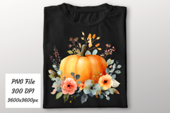 Watercolor Boho Fall Pumpkin Png | Fall Png Product Image 1