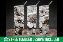 Tooled Leather Floral Tumbler Wrap, 3d Floral Tumbler Wrap Product Image 2