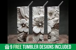 Tooled Leather Floral Tumbler Wrap, 3d Floral Tumbler Wrap Product Image 2