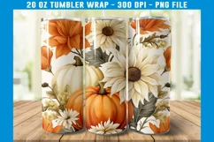 Fall Tumbler Wrap | Autumn Tumbler Wrap | Pumpkin Tumbler Product Image 2