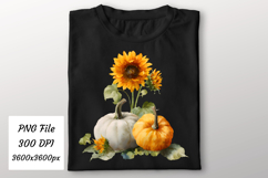 Watercolor Fall Pumpkin Sunflower Png | Fall Png Product Image 2