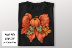 Pumpkin Fall Leaves Bow Png | Fall Png Product Image 2