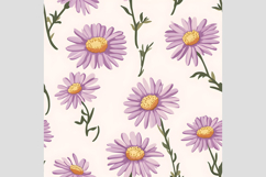 Aster Flower Digital Paper Pattern | Seamless Pattern Product Image 2