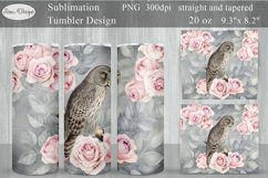 Owl Tumbler Sublimation | Vintage Floral Tumbler Wrap 20oz Product Image 1