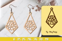 Flowers Earrings Laser Cut Product Image 1