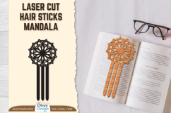 Laser Cut Hair Sticks Mandala Product Image 1