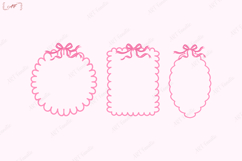 Pink Cute Coquette Frame Bundle Png | Pink Ribbon Border Png Product Image 2