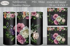 Floral Tumbler Seamless Sublimation. Flowers Tumbler Wrap Product Image 1