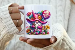 Happy Mother's Day Gnome sublimation png, floral gnome png Product Image 2