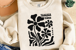 Teacher Vibes SVG - Boho Foloral Teacher SVG Design Product Image 2