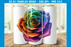 3D Rainbow Rose Tumbler Wrap | 3D Rose Tumbler | 3D Roses Product Image 2