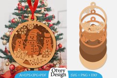 Christmas Snowman Ornament lasercut Product Image 1