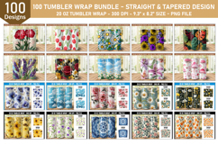 Tumbler Wrap Bundle | Flower Tumbler Wrap | 20oz Tumbler Product Image 3