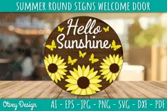 Summer Welcome Door Hangers SVG | Summer Round Signs SVG Product Image 2