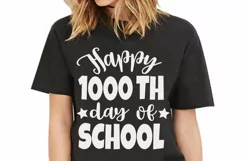 Happy 1000 days of school SVG, 1000 days teacher shirt SVG Product Image 3