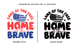 Land Of The Free Home Of The Brave PNG| 4th Of July SVG Product Image 2