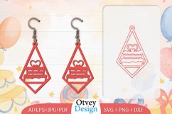 Earrings Valentine Lasercut, Earring Birthday Lasercut Product Image 3