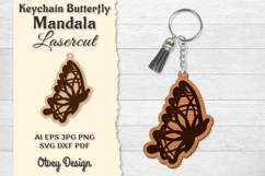 Keychain Butterfly Mandala Lasercut Product Image 1