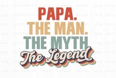 Retro Papa the legend PNG Sublimation Product Image 1