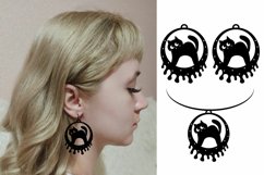 Cute cats earrings and pendants, svg template, cutting file Product Image 4