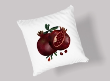 Hand Painted Pomegranate Botanical Clipart Set PNG Product Image 10