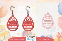 Earrings Valentine Lasercut, Earring Birthday Lasercut Product Image 1