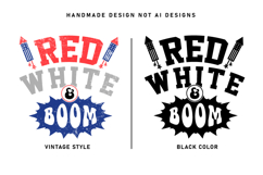 Red White &amp; Boom Patriotic SVG | 4th Of July Sublimation PNG Product Image 2