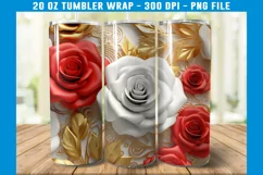 3D Rose Tumbler Wrap, 3D Flowers Tumbler Wrap, 3D Roses Product Image 2